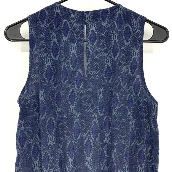 Banana Republic Jumpsuit Blue Snake Print Sleeveless V Neck - Picture 7 of 8